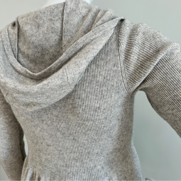 Rebecca Taylor Silk & Cashmere Peplum Cardigan With Tie-Hoodie - Picture 9 of 14